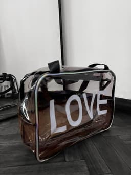 Neceser LOVE tamaño grande color transparente - imagen