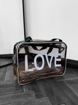 Neceser LOVE tamaño grande color transparente - imagen