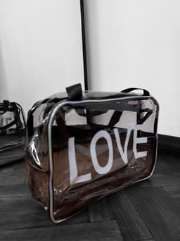 Neceser LOVE tamaño grande color transparente - imagen