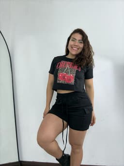 Conjunto Cherry top  con short cargo - imagen