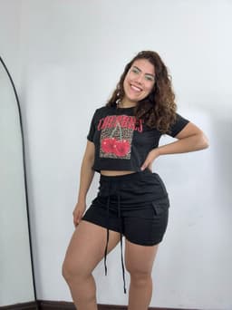 Conjunto Cherry top  con short cargo - imagen