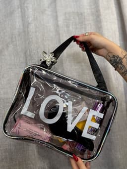 Neceser LOVE tamaño grande color transparente - imagen