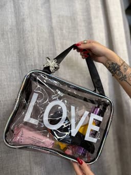 Neceser LOVE tamaño grande color transparente - imagen