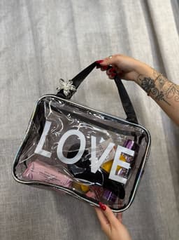 Neceser LOVE tamaño grande color transparente - imagen