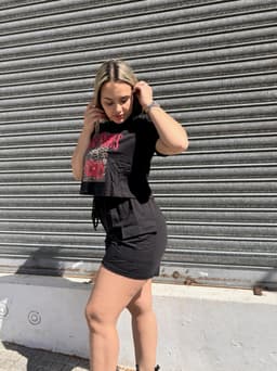 Conjunto Cherry top  con short cargo - imagen