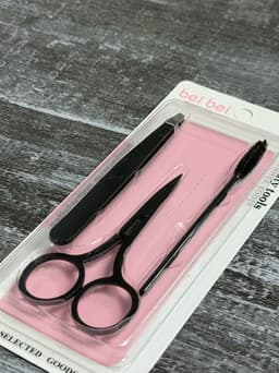 Set para arreglo de cejas de pinza, tijera y cepillo
