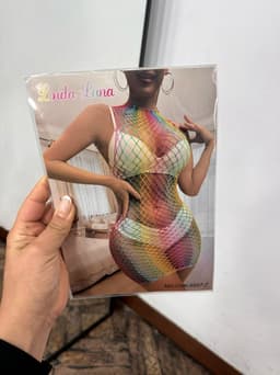 Vestido de red de colores arcoiris - imagen