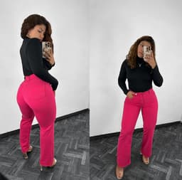 Jeans wid leg rosado