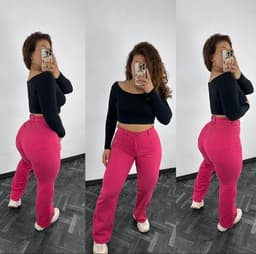 Jeans wid leg rosado - imagen