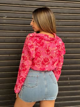 Pollera mini cargo de jeans - imagen