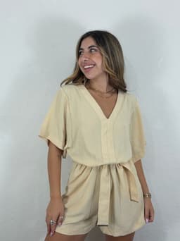 Monito elegante de lino con lazo - imagen