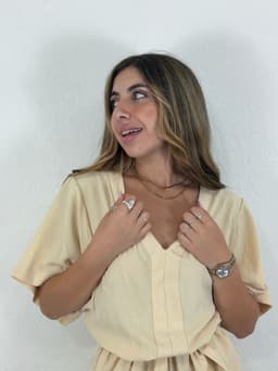 Monito elegante de lino con lazo - imagen