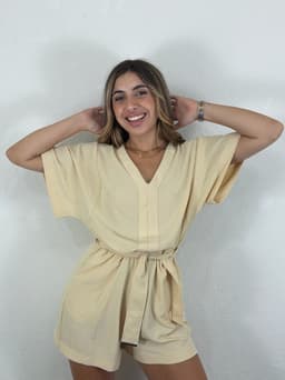 Monito elegante de lino con lazo - imagen