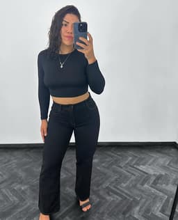 Jeans wid leg negro - imagen