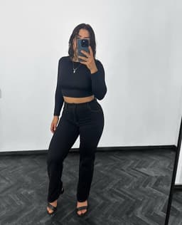 Jeans wid leg negro - imagen