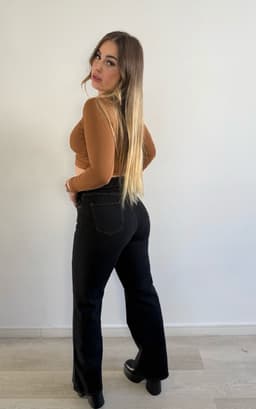 Jeans wid leg negro - imagen