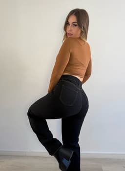 Jeans wid leg negro - imagen