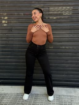 Jeans wid leg negro - imagen