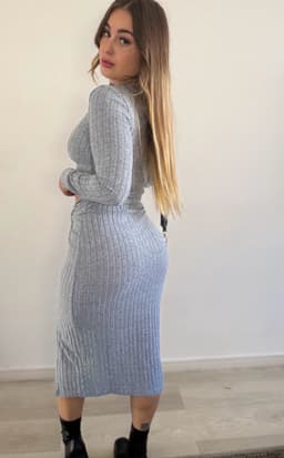 Conjunto de pollera con frunce y remera manga larga - imagen
