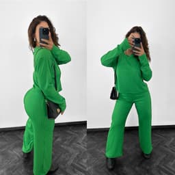 Conjunto de palazo y buzo canelado