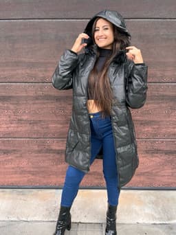 Campera puffer larga forrada - imagen