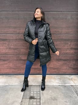 Campera puffer larga forrada - imagen