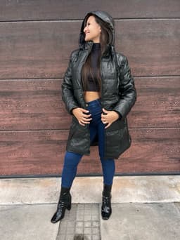 Campera puffer larga forrada - imagen