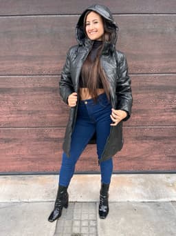 Campera puffer larga forrada - imagen
