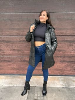 Campera puffer larga forrada - imagen