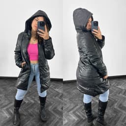 Campera puffer larga forrada - imagen