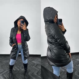 Campera puffer larga forrada - imagen