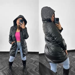 Campera puffer larga forrada - imagen