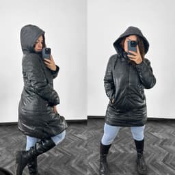 Campera puffer larga forrada - imagen