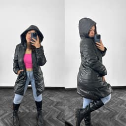 Campera puffer larga forrada - imagen