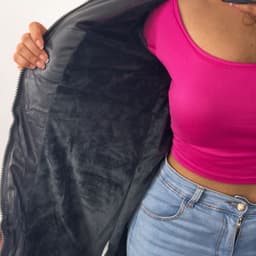 Campera puffer larga forrada - imagen