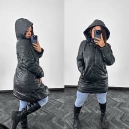 Campera puffer larga forrada - imagen