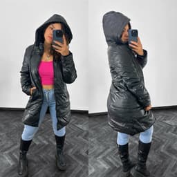 Campera puffer larga forrada - imagen