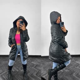 Campera puffer larga forrada - imagen