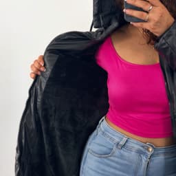 Campera puffer larga forrada - imagen
