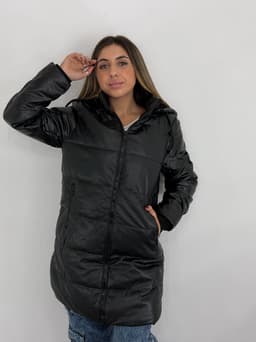Campera puffer larga forrada - imagen