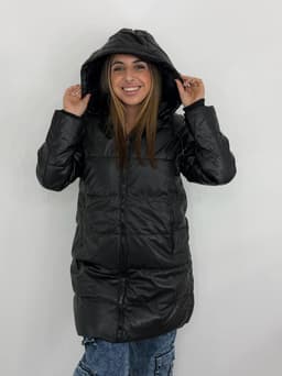 Campera puffer larga forrada - imagen