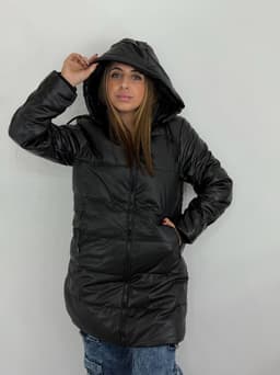 Campera puffer larga forrada - imagen