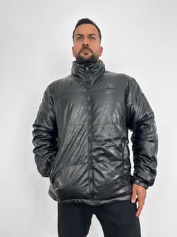 Campera Puffer de Hombre de ecocuero color negro - imagen