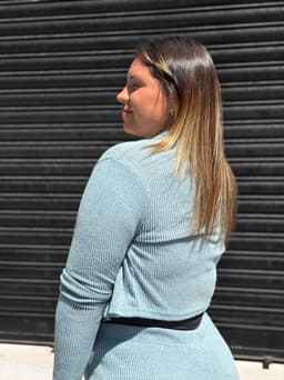 Conjunto de campera y pantalon, en morley peludito elastizado - imagen