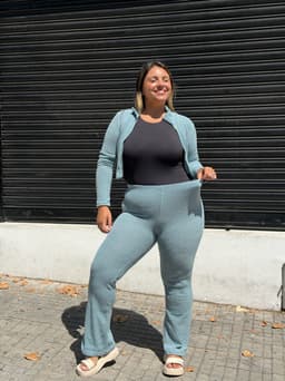 Conjunto de campera y pantalon, en morley peludito elastizado - imagen