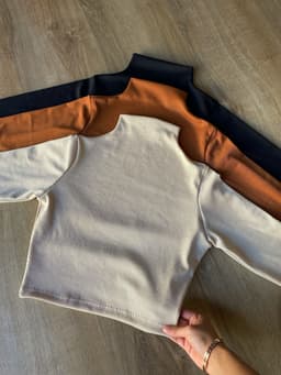 Polera morley cuello entero ribana - imagen