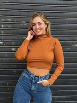 Polera morley cuello entero ribana - imagen