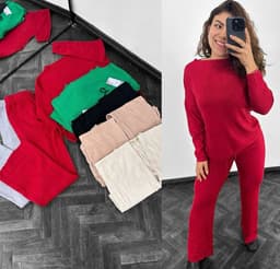 Conjunto de buzo y palazo Granate - imagen