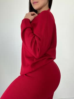 Conjunto de buzo y palazo Granate - imagen