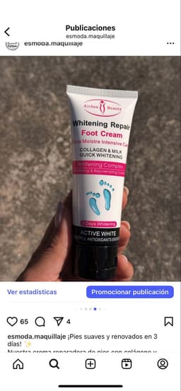Crema reparadora para pies  con propiedad lactea - imagen